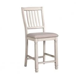 Ely White Cushioned Counter Height Dining Chair (Set of 2) by Furniture of America
