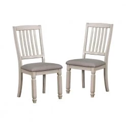 Ely White Cushioned Dining Side Chair (Set of 2) by Furniture of America