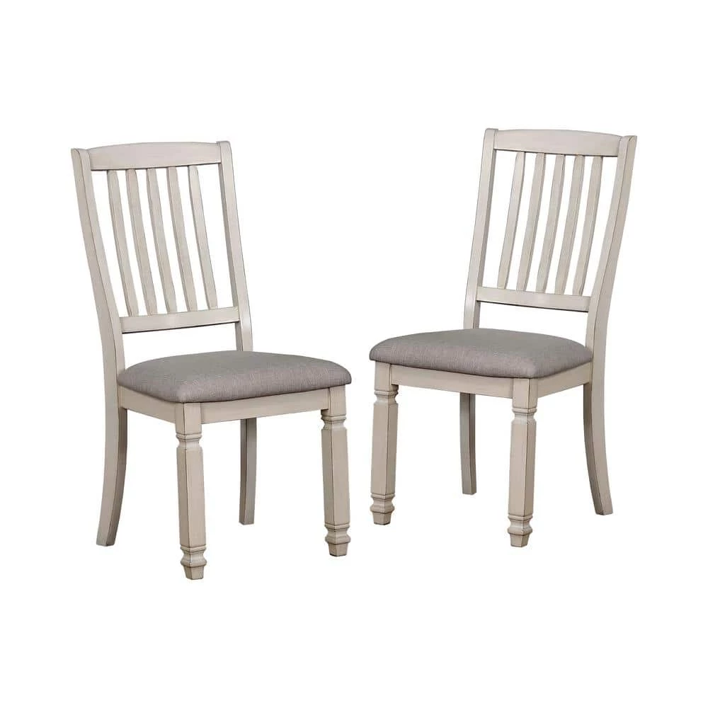 Ely White Cushioned Dining Side Chair (Set of 2) by Furniture of America 1 Ely White Cushioned Dining Side Chair (Set of 2) by Furniture of America
