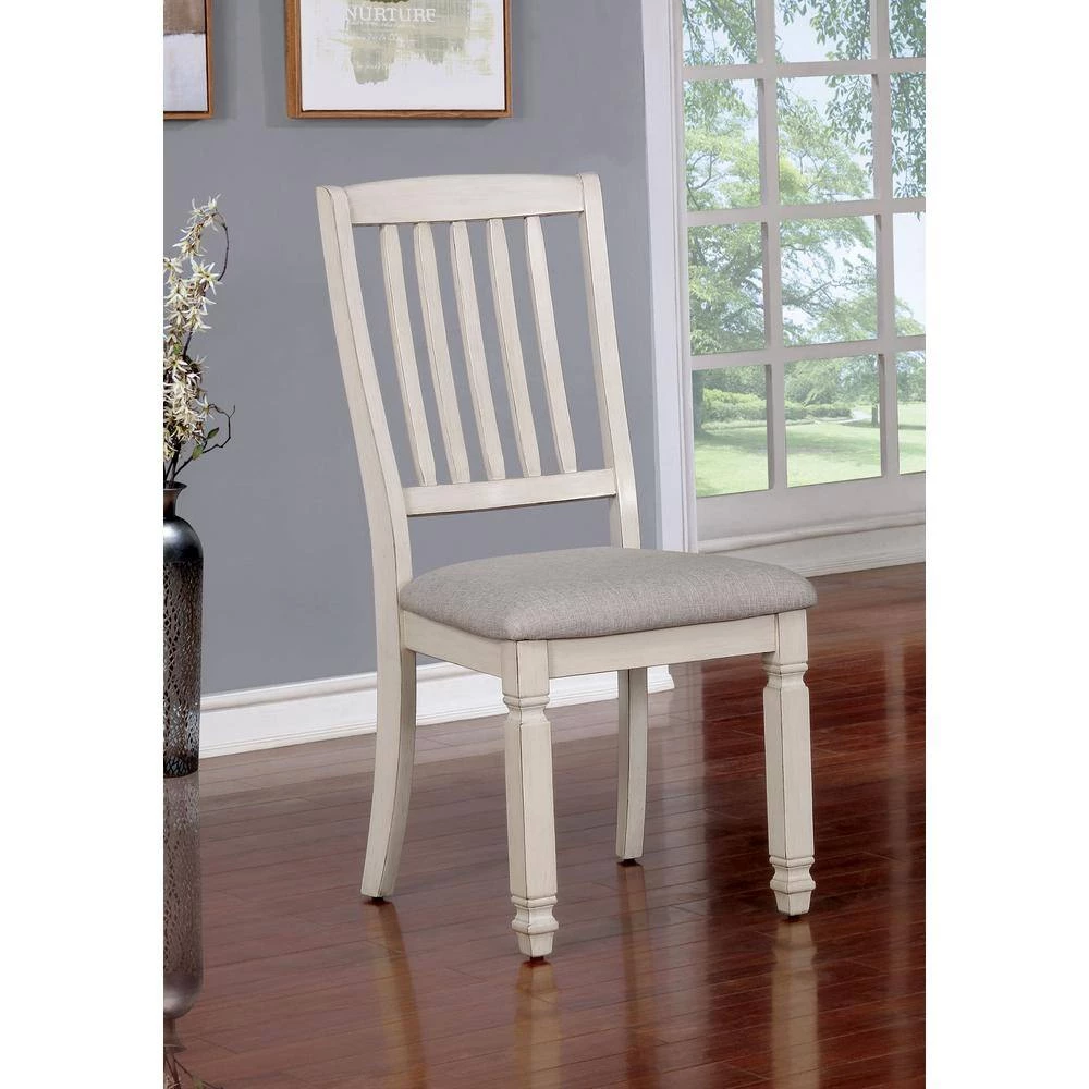 Ely White Cushioned Dining Side Chair (Set of 2) by Furniture of America 4 Ely White Cushioned Dining Side Chair (Set of 2) by Furniture of America - Image 4