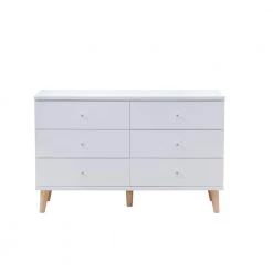 Fort Ordan III 6-Drawer White Dresser (29.5 in. H x 47 in. W x 15.5 in. D) by Furniture of America