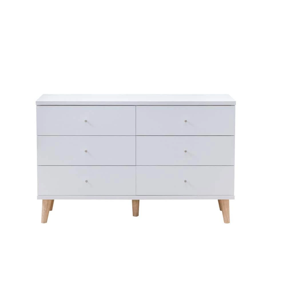Fort Ordan III 6-Drawer White Dresser (29.5 in. H x 47 in. W x 15.5 in. D) by Furniture of America 1 Fort Ordan III 6-Drawer White Dresser (29.5 in. H x 47 in. W x 15.5 in. D) by Furniture of America