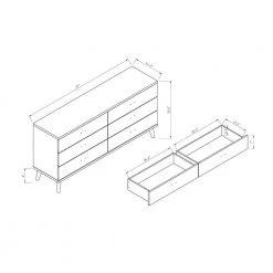 Fort Ordan III 6-Drawer White Dresser (29.5 in. H x 47 in. W x 15.5 in. D) by Furniture of America 12 Fort Ordan III 6-Drawer White Dresser (29.5 in. H x 47 in. W x 15.5 in. D) by Furniture of America -Furniture of America Sales Store white furniture of america dressers idi y1904c 76 1000