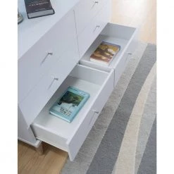 Fort Ordan III 6-Drawer White Dresser (29.5 in. H x 47 in. W x 15.5 in. D) by Furniture of America 9 Fort Ordan III 6-Drawer White Dresser (29.5 in. H x 47 in. W x 15.5 in. D) by Furniture of America -Furniture of America Sales Store white furniture of america dressers idi y1904c 77 1000