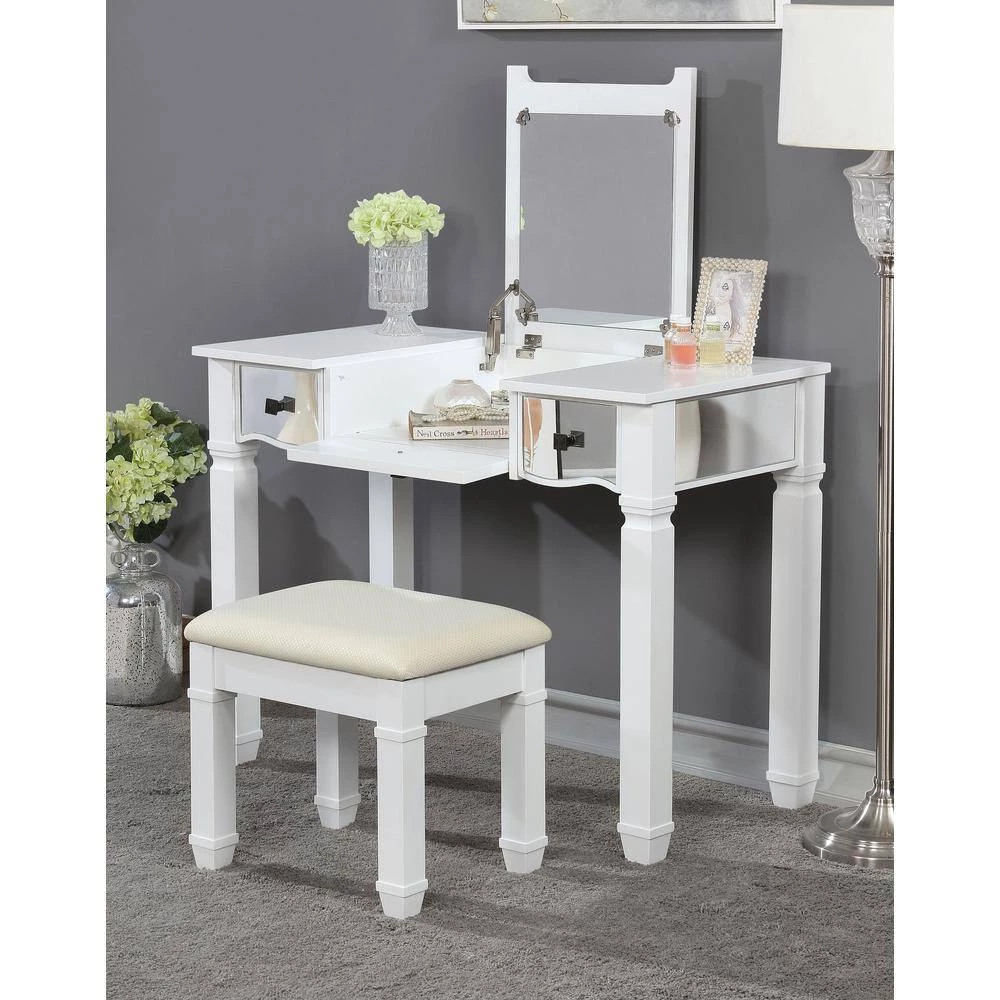 Gabbina 2-Piece White Vanity Set by Furniture of America 8 Gabbina 2-Piece White Vanity Set by Furniture of America - Image 8