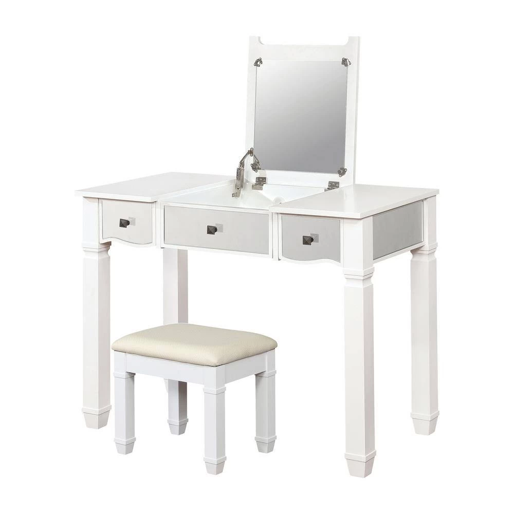 Gabbina 2-Piece White Vanity Set by Furniture of America 4 Gabbina 2-Piece White Vanity Set by Furniture of America - Image 4