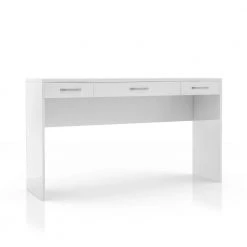 Crossroads White Vanity Table with 3-Drawer 36 in. H x 64 in. W x 17 in. D by Furniture of America -Furniture of America Sales Store white furniture of america makeup vanities idf dk933wh t c3 1000