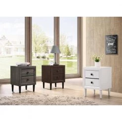 Guthrie 2-Drawer White Nightstand by Furniture of America -Furniture of America Sales Store white furniture of america nightstands idf ac326wh n 31 1000