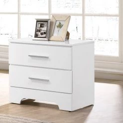 Honel 2-Drawer White Nightstand by Furniture of America -Furniture of America Sales Store white furniture of america nightstands idf ac327wh c3 1000