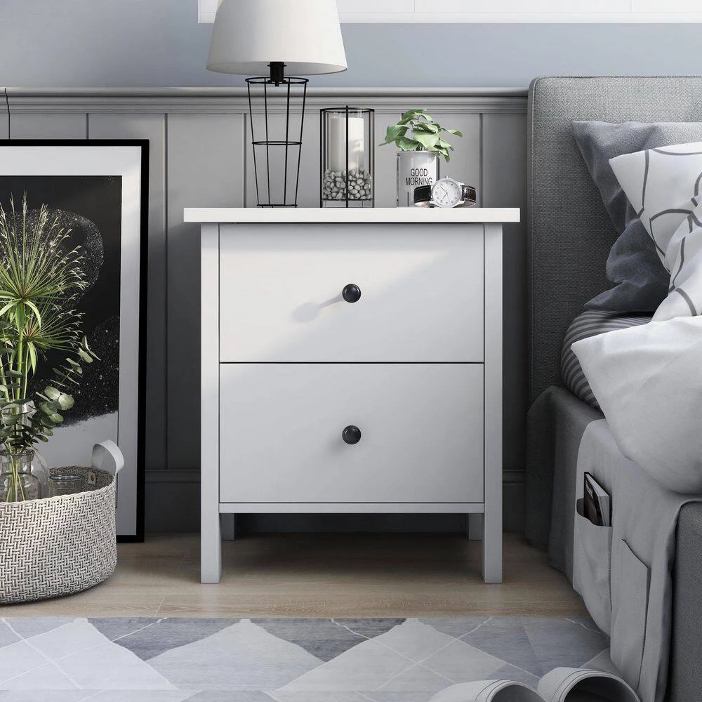 Sakinaw 2-Drawer White Nightstand (21.26 in. H X 18.9 in. W X 15.45 in. D) by Furniture of America 10 Sakinaw 2-Drawer White Nightstand (21.26 in. H X 18.9 in. W X 15.45 in. D) by Furniture of America - Image 10