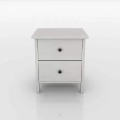 Sakinaw 2-Drawer White Nightstand (21.26 in. H X 18.9 in. W X 15.45 in. D) by Furniture of America