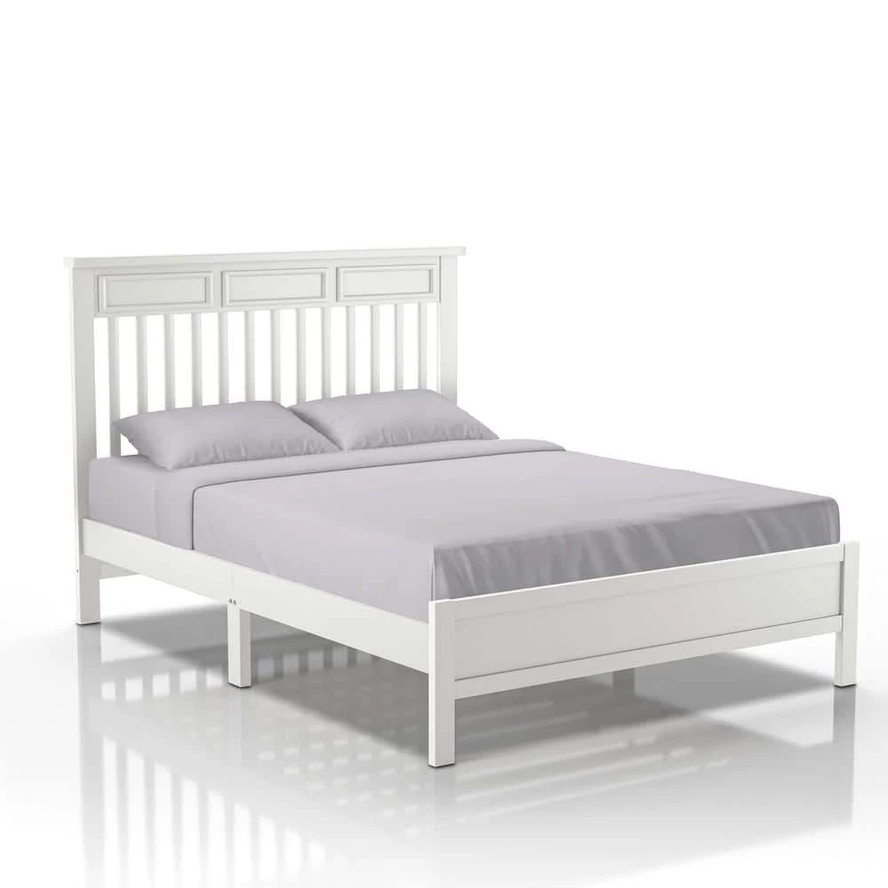 Yalena White with Slats Transitional Full Bed by Furniture of America 2 Yalena White with Slats Transitional Full Bed by Furniture of America - Image 2