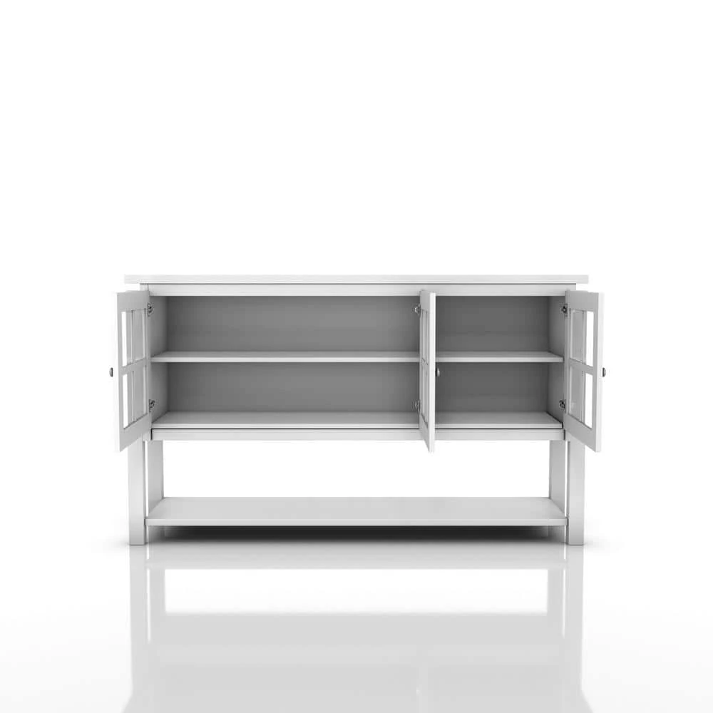 Tymon White Buffet Server With 3-Cabinet Doors by Furniture of America 4 Tymon White Buffet Server With 3-Cabinet Doors by Furniture of America - Image 4