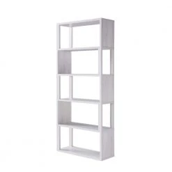 Franklin 70.75 in. H White Oak MDF 5-Shelf Accent Bookcase by Furniture of America