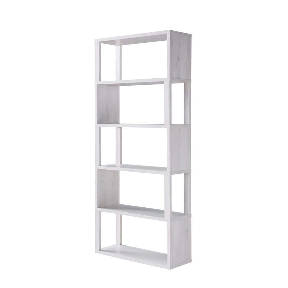 Franklin 70.75 in. H White Oak MDF 5-Shelf Accent Bookcase by Furniture of America 1 Franklin 70.75 in. H White Oak MDF 5-Shelf Accent Bookcase by Furniture of America