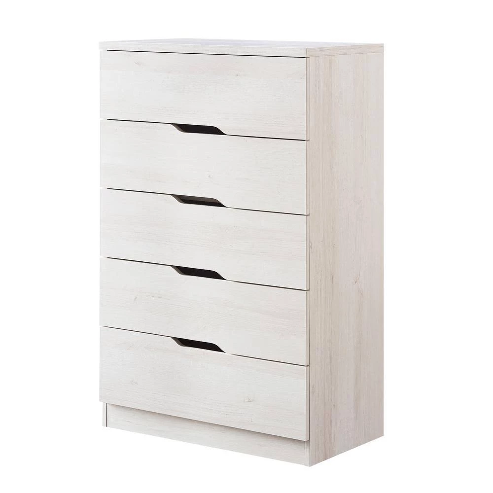 Tobin 15.50 in. 5-Drawer White Oak Chest by Furniture of America 5 Tobin 15.50 in. 5-Drawer White Oak Chest by Furniture of America - Image 5