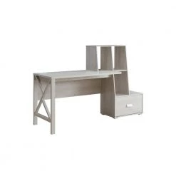 Reed 70.5 in. W Rectangle White Oak MDF 1-Drawer Computer Desk with Bookshelves by Furniture of America -Furniture of America Sales Store white oak furniture of america computer desks idi 202796 31 1000