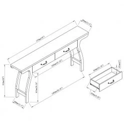 Cora 70 in. White Oak 32 in. Rectangle Particle Board Console Table with 2-Drawers by Furniture of America -Furniture of America Sales Store white oak furniture of america console tables idi 202794 76 1000