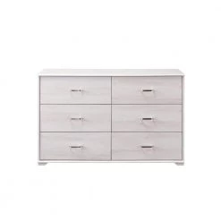 Mendenite 6-Drawer White Oak Drawer (30 in. H x 47.2 in. W x 15.4 in. D) by Furniture of America