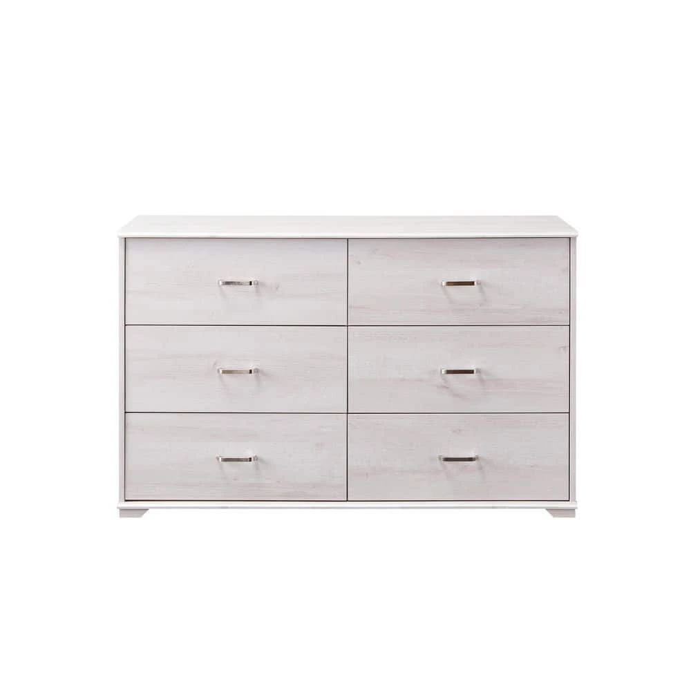 Mendenite 6-Drawer White Oak Drawer (30 in. H x 47.2 in. W x 15.4 in. D) by Furniture of America 1 Mendenite 6-Drawer White Oak Drawer (30 in. H x 47.2 in. W x 15.4 in. D) by Furniture of America