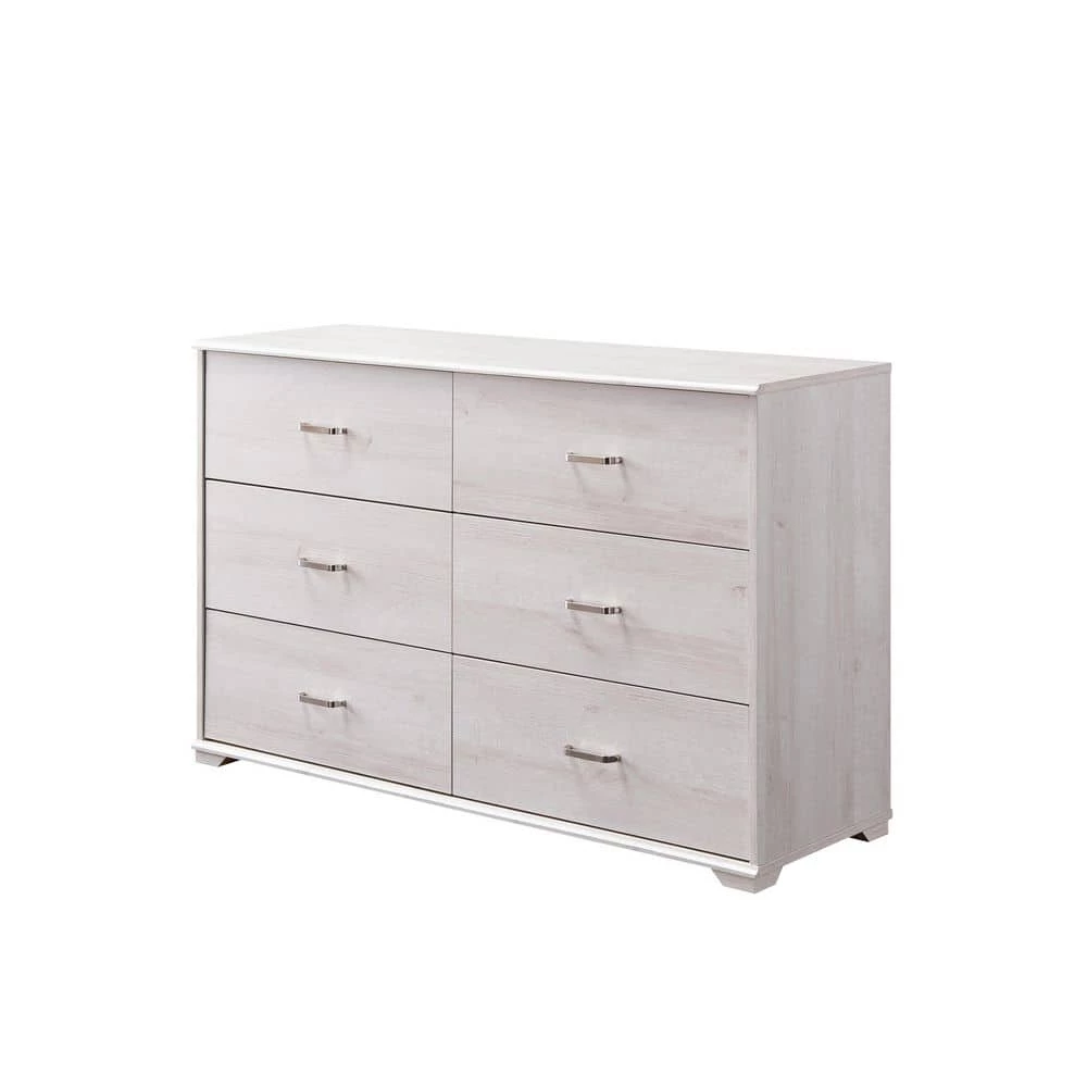 Mendenite 6-Drawer White Oak Drawer (30 in. H x 47.2 in. W x 15.4 in. D) by Furniture of America 2 Mendenite 6-Drawer White Oak Drawer (30 in. H x 47.2 in. W x 15.4 in. D) by Furniture of America - Image 2