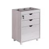 Sabant White Oak Mobile Decorative Vertical File Cabinet With Locking Drawers by Furniture of America