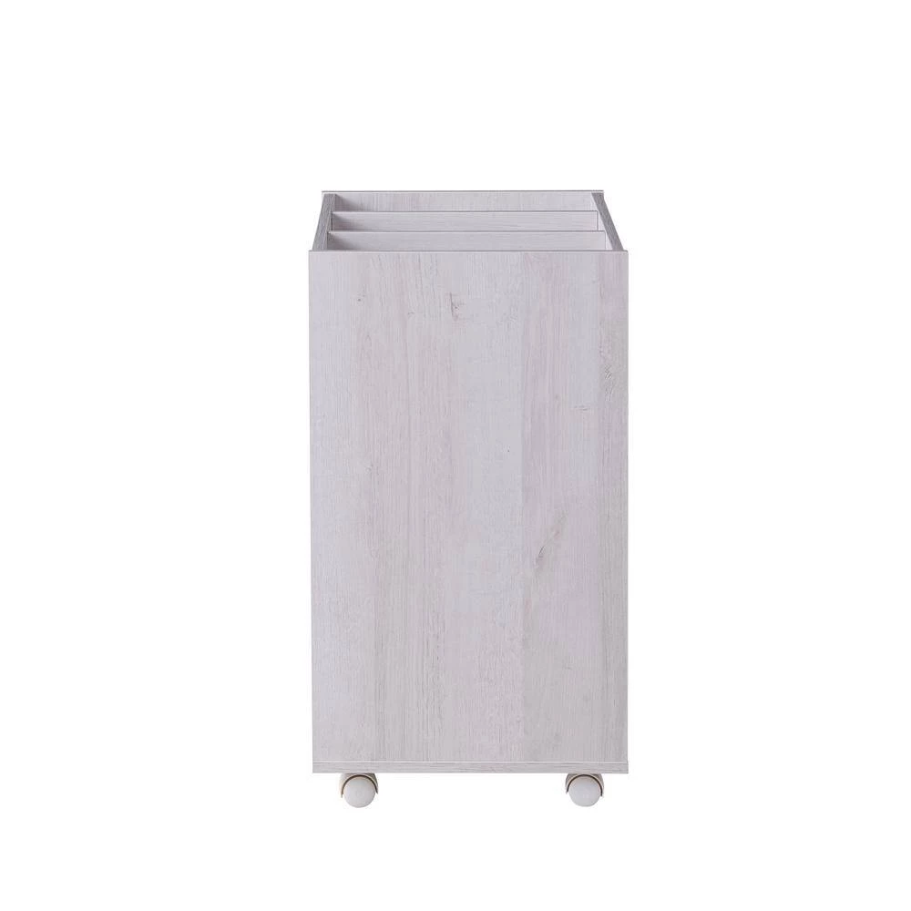 Sabant White Oak Mobile Decorative Vertical File Cabinet With Locking Drawers by Furniture of America 2 Sabant White Oak Mobile Decorative Vertical File Cabinet With Locking Drawers by Furniture of America - Image 2