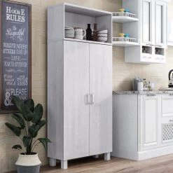 Watson White Oak Pantry Cabinet with Double Doors by Furniture of America 11 Watson White Oak Pantry Cabinet with Double Doors by Furniture of America -Furniture of America Sales Store white oak furniture of america pantry cabinets idi 202802 1f 1000