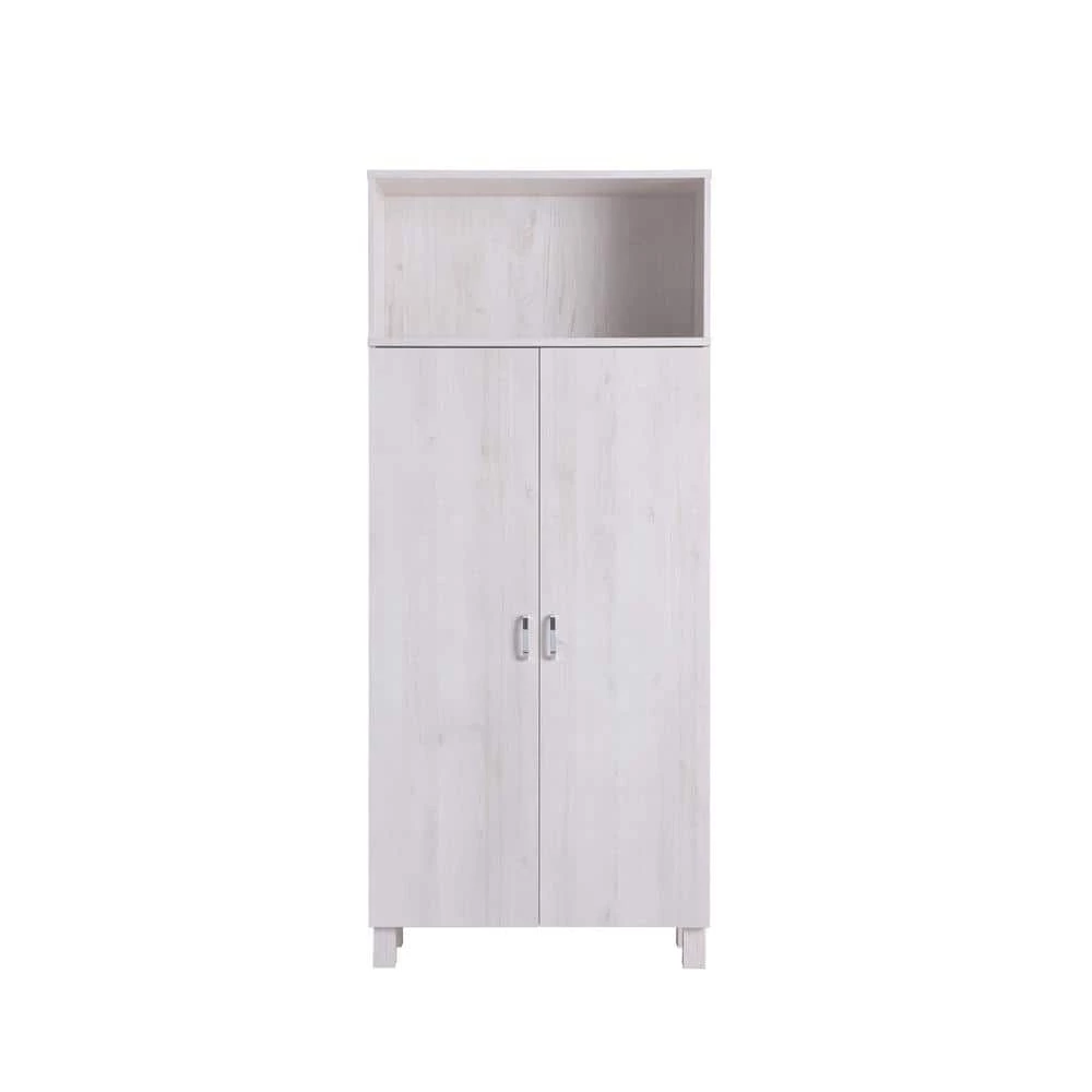 Watson White Oak Pantry Cabinet with Double Doors by Furniture of America 7 Watson White Oak Pantry Cabinet with Double Doors by Furniture of America - Image 7