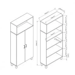 Watson White Oak Pantry Cabinet with Double Doors by Furniture of America 12 Watson White Oak Pantry Cabinet with Double Doors by Furniture of America -Furniture of America Sales Store white oak furniture of america pantry cabinets idi 202802 44 1000