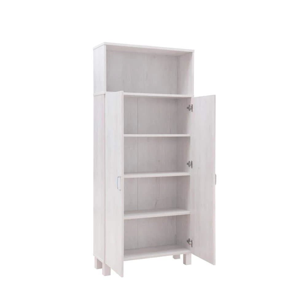 Watson White Oak Pantry Cabinet with Double Doors by Furniture of America 4 Watson White Oak Pantry Cabinet with Double Doors by Furniture of America - Image 4
