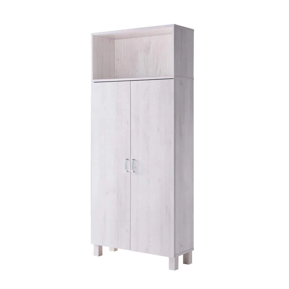 Watson White Oak Pantry Cabinet with Double Doors by Furniture of America 3 Watson White Oak Pantry Cabinet with Double Doors by Furniture of America - Image 3