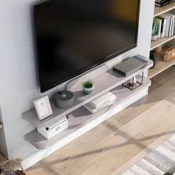 Eustache 60 in. White Oak Wood Floating TV Stand Fits TVs Up to 66 in. with Wall Mount Feature by Furniture of America 13 Eustache 60 in. White Oak Wood Floating TV Stand Fits TVs Up to 66 in. with Wall Mount Feature by Furniture of America -Furniture of America Sales Store white oak furniture of america tv stands idi 182355 31 1000