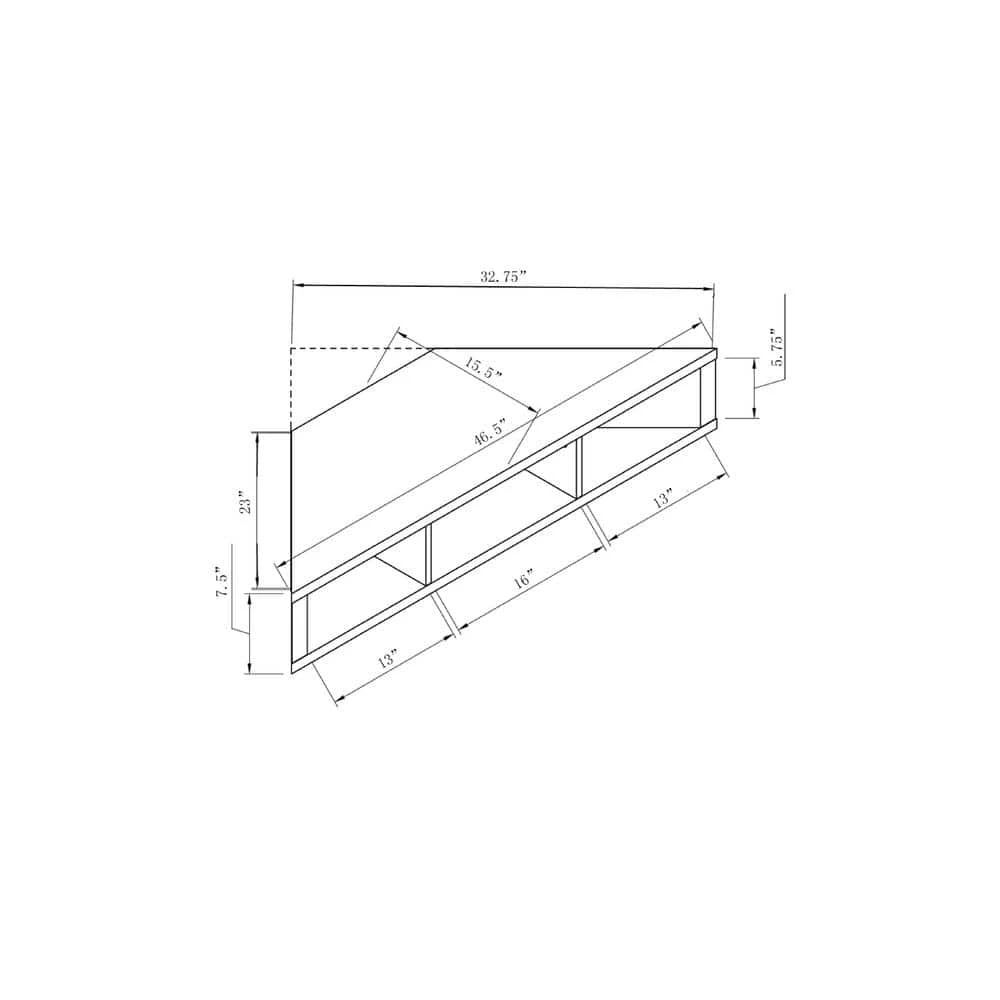 Emmeline 46.5 in. White Oak Floating TV Stand Fits TV up to 53 in. with 3-Cubby by Furniture of America 5 Emmeline 46.5 in. White Oak Floating TV Stand Fits TV up to 53 in. with 3-Cubby by Furniture of America - Image 5