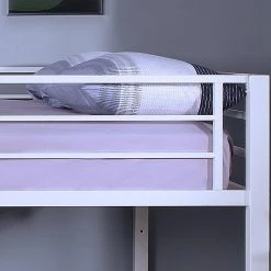 Bowry White Powder Coating Full Over Full Bunk Bed by Furniture of America -Furniture of America Sales Store white powder coating furniture of america bunk beds idf bk656wh ff fa 1000