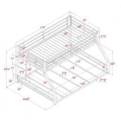 Bowry White Powder Coating Twin Over Full Bunk Bed by Furniture of America -Furniture of America Sales Store white powder coating furniture of america bunk beds idf bk656wh tf 76 1000