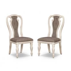 Forest Glen White Wash and Ash Brown Side Chairs (Set of 2) by Furniture of America