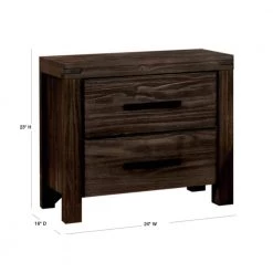 Bungalow 2-Drawer Wire-Brushed Rustic Brown Nightstand by Furniture of America -Furniture of America Sales Store wire brushed rustic brown furniture of america nightstands idf 7382n 40 1000