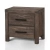 Bungalow 2-Drawer Wire-Brushed Rustic Brown Nightstand by Furniture of America