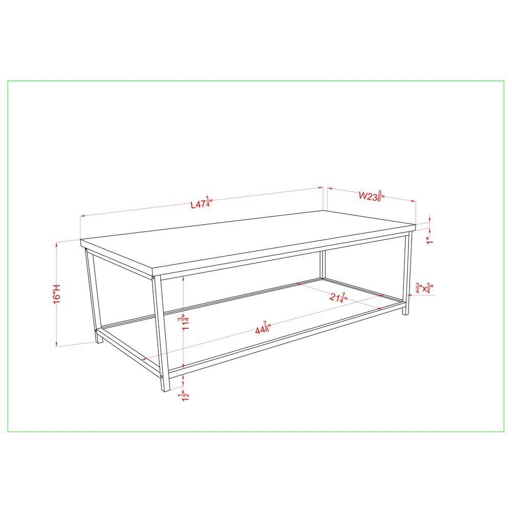Vartino 47.25 in. Yellow and Black Rectangle Wood Top Coffee Table by Furniture of America 6 Vartino 47.25 in. Yellow and Black Rectangle Wood Top Coffee Table by Furniture of America - Image 6