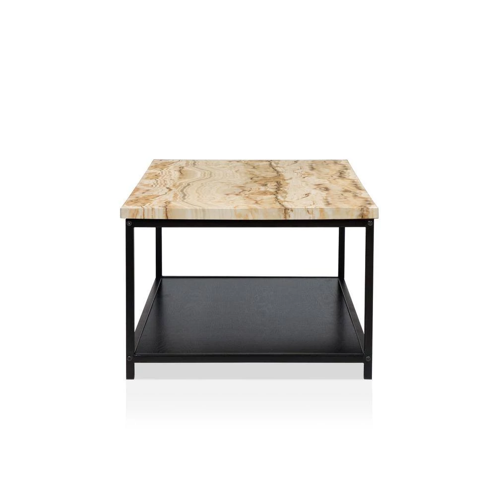 Vartino 47.25 in. Yellow and Black Rectangle Wood Top Coffee Table by Furniture of America 4 Vartino 47.25 in. Yellow and Black Rectangle Wood Top Coffee Table by Furniture of America - Image 4