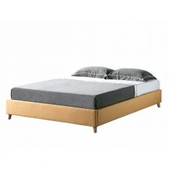 Minta Yellow Upholstered Queen Platform Bed by Furniture of America
